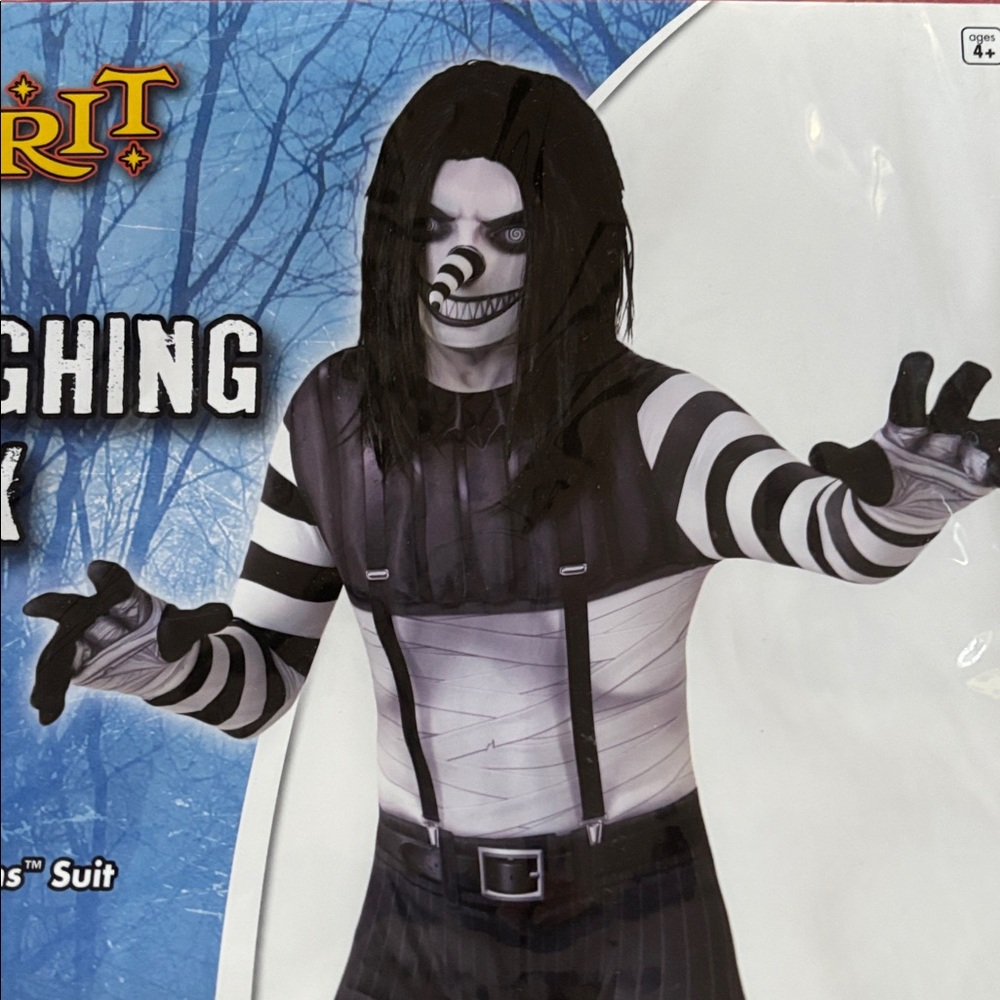 Spirit Black and White Laughing Jack Costume Halloween child small 4-6